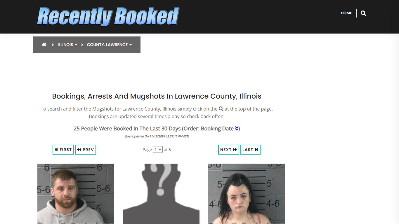 Bookings, Arrests and Mugshots in Lawrence County, Illinois