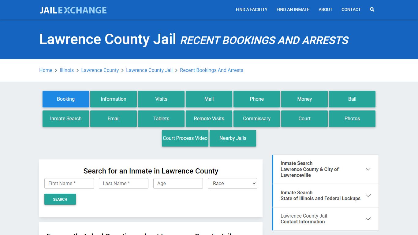 Lawrence County Jail IL Recent Arrests and Bookings - Jail Exchange