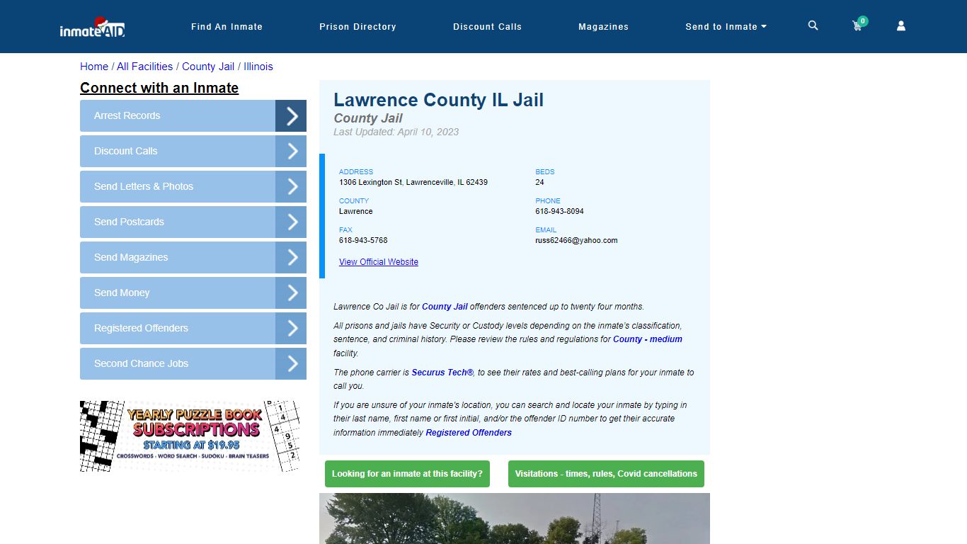 Lawrence County IL Jail - Inmate Locator - Lawrenceville, IL