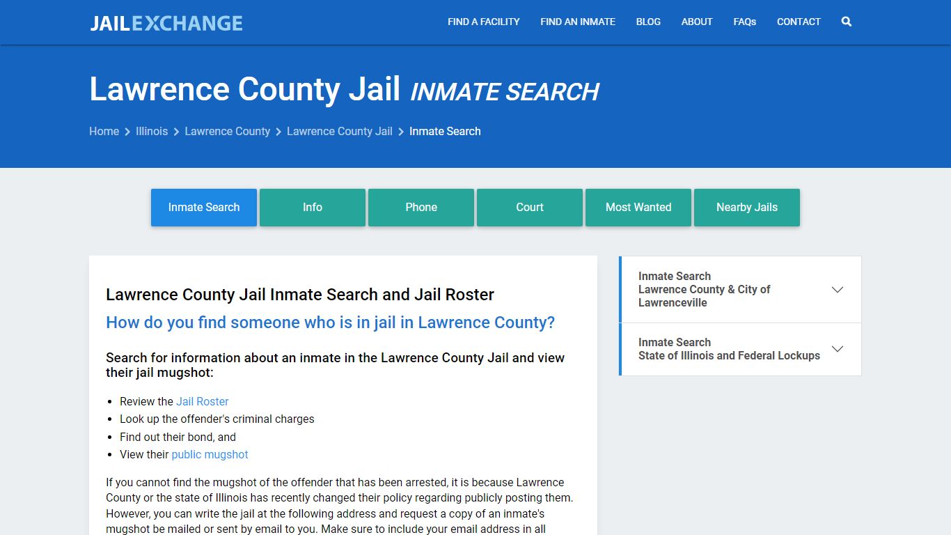 Inmate Search: Roster & Mugshots - Lawrence County Jail, IL